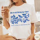 Comfort Colors tee in Ivory featuring graphic illustration of birds on a branch with text.
