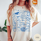 Comfort Colors tee in Ivory featuring baseball game day graphic with bat, helmet, and game day text
