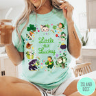 Comfort Colors tee in Island Reef featuring St. Patrick's Day collage with kittens, leprechauns, and festive holiday icons
