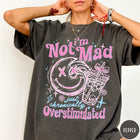 Comfort Colors tee in Pepper featuring retro style graphic with smiley face and iced coffee cup design