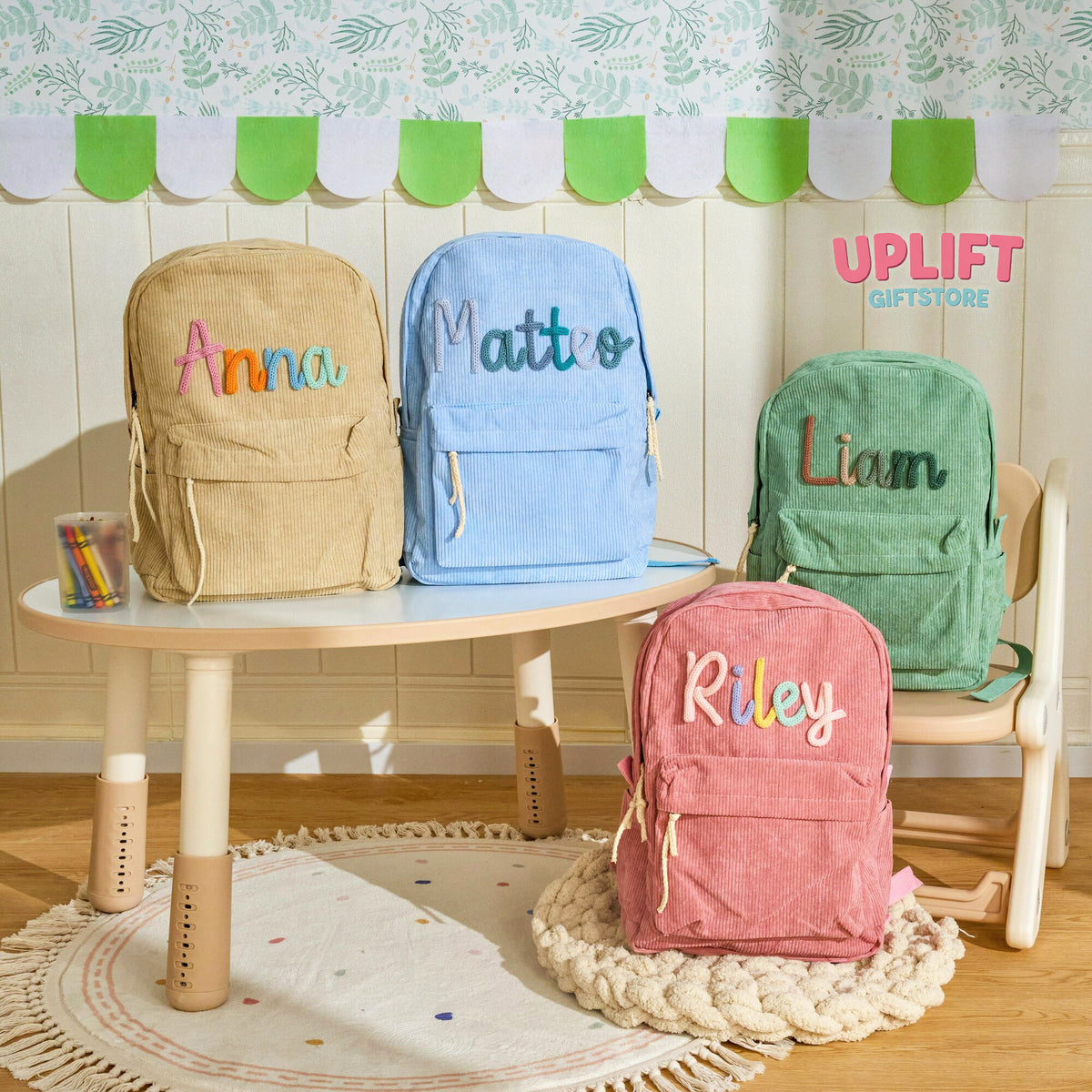 Personalized Kids Backpack with Name - Custom Knitted Bags