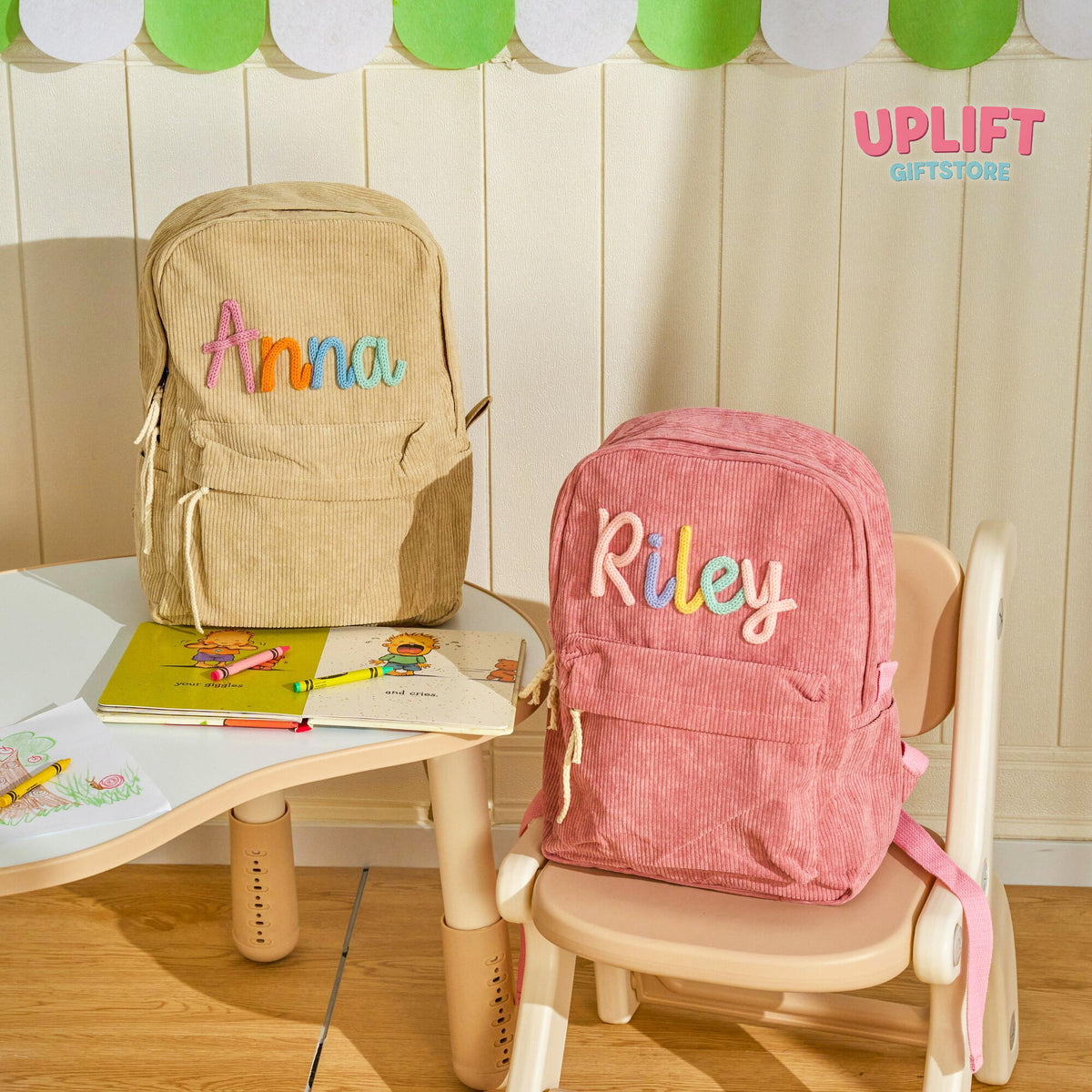 Personalized Kids Backpack with Name - Custom Knitted Bags