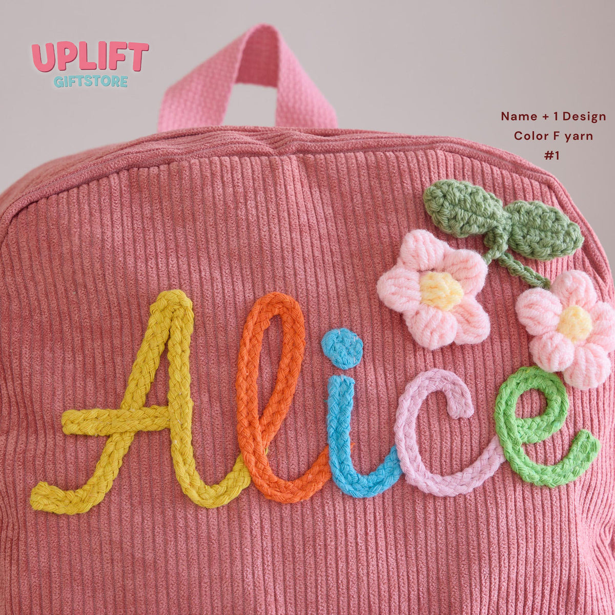 Personalized Kids Backpack with Name - Custom Knitted Bags