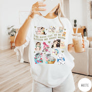 Comfort Colors tee in White featuring vintage style graphic with multiple kittens and text You Have Cat To Be Kitten Me Right Meow