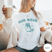 Comfort Colors tee in White featuring retro style graphic of a raccoon with stars and text
