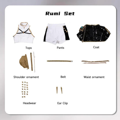 KPop Demon Hunters Rumi Zoey Mira Cosplay Costume