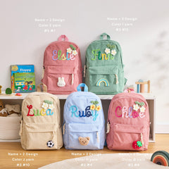 Personalized Kids Backpack with Name - Custom Knitted Bags