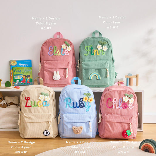 Personalized Kids Backpack with Name - Custom Knitted Bags
