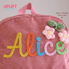 Personalized Kids Backpack with Name - Custom Knitted Bags